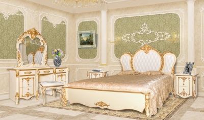 Кровать Дольче Вита (СДВ-03) *1800 Белый глянец с золотом