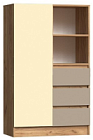  Шкаф комбинированный Челси Color Дуб крафт/глиняный серый/слоновая кость